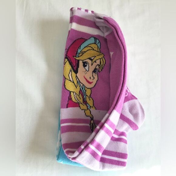 Disney Frozen Elsa & Anna Knee High Socks 2-Pair Set New Size Large - Picture 2 of 5